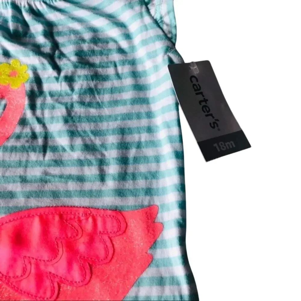 Carters 2Pc Shirt/Pants Flamingo Stripe Set 18M